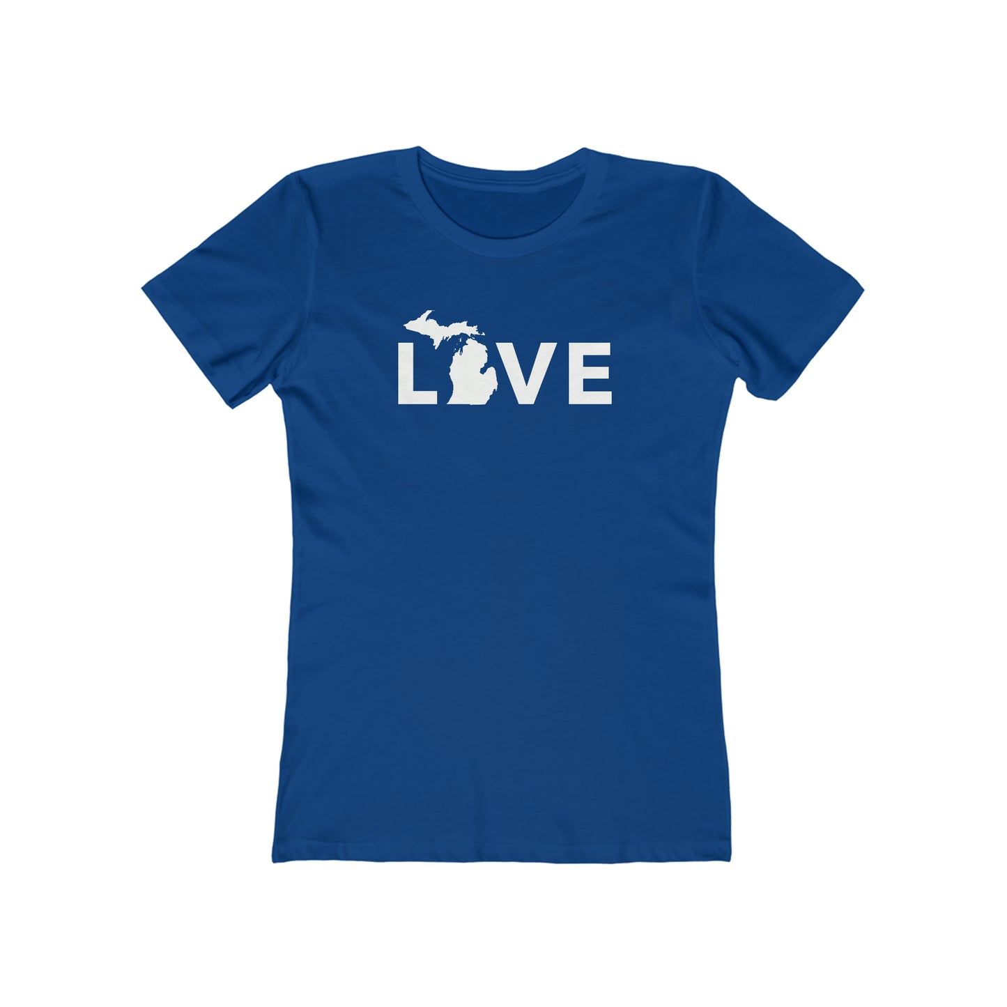 Michigan 'Love' T-Shirt (Geometric Sans Font) | Women's Boyfriend Cut