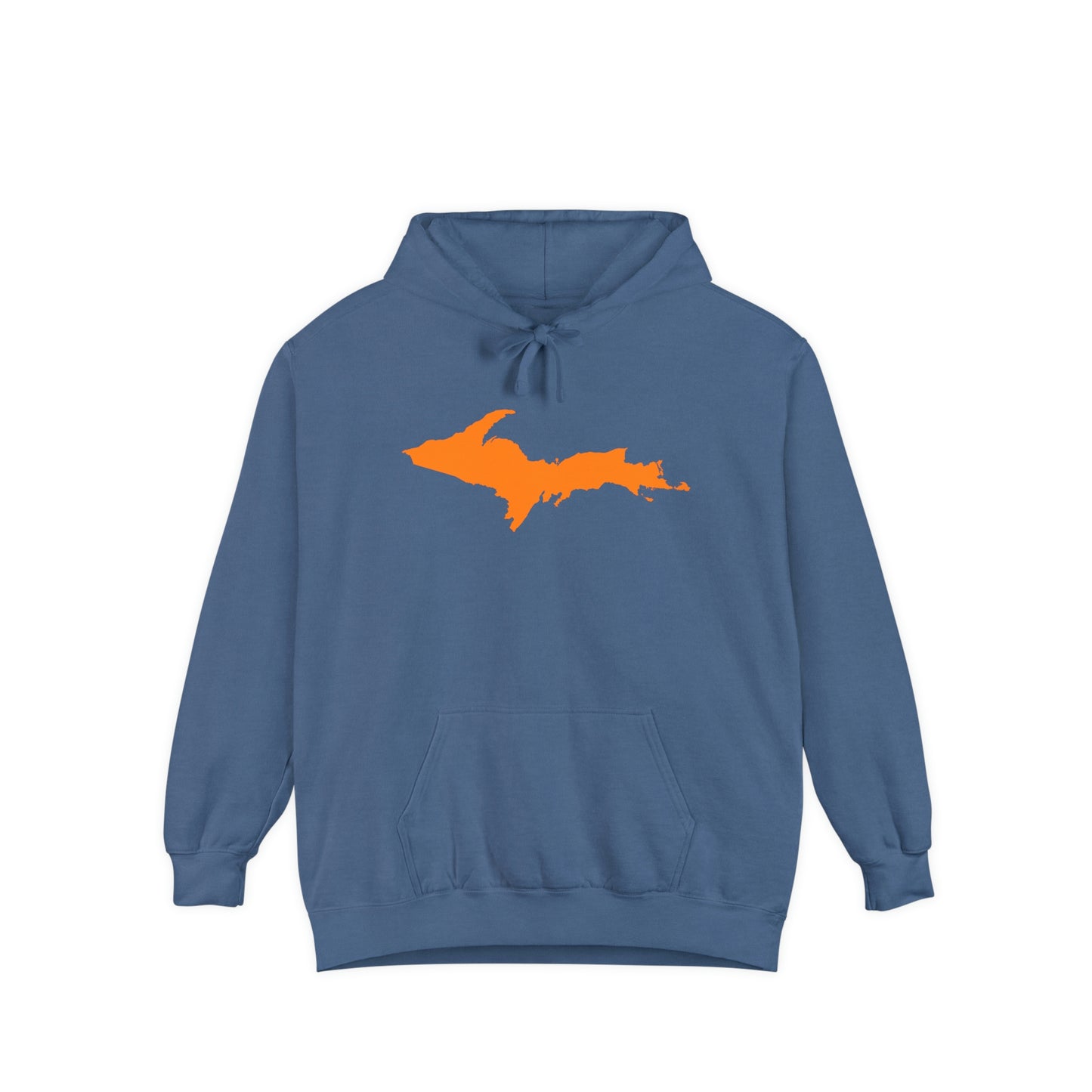 Michigan Upper Peninsula Hoodie (w/ Orange UP Outline) | Unisex Garment-Dyed