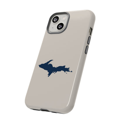 Michigan Upper Peninsula Tough Phone Case (Canvas Color w/ UP Outline) | Apple iPhone