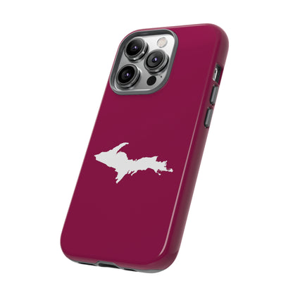 Michigan Upper Peninsula Tough Phone Case (Ruby Red w/ UP Outline) | Apple iPhone