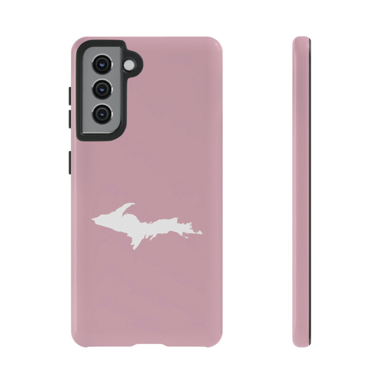 Michigan Upper Peninsula Tough Phone Case (Pink w/ UP Outline) | Samsung & Pixel Android