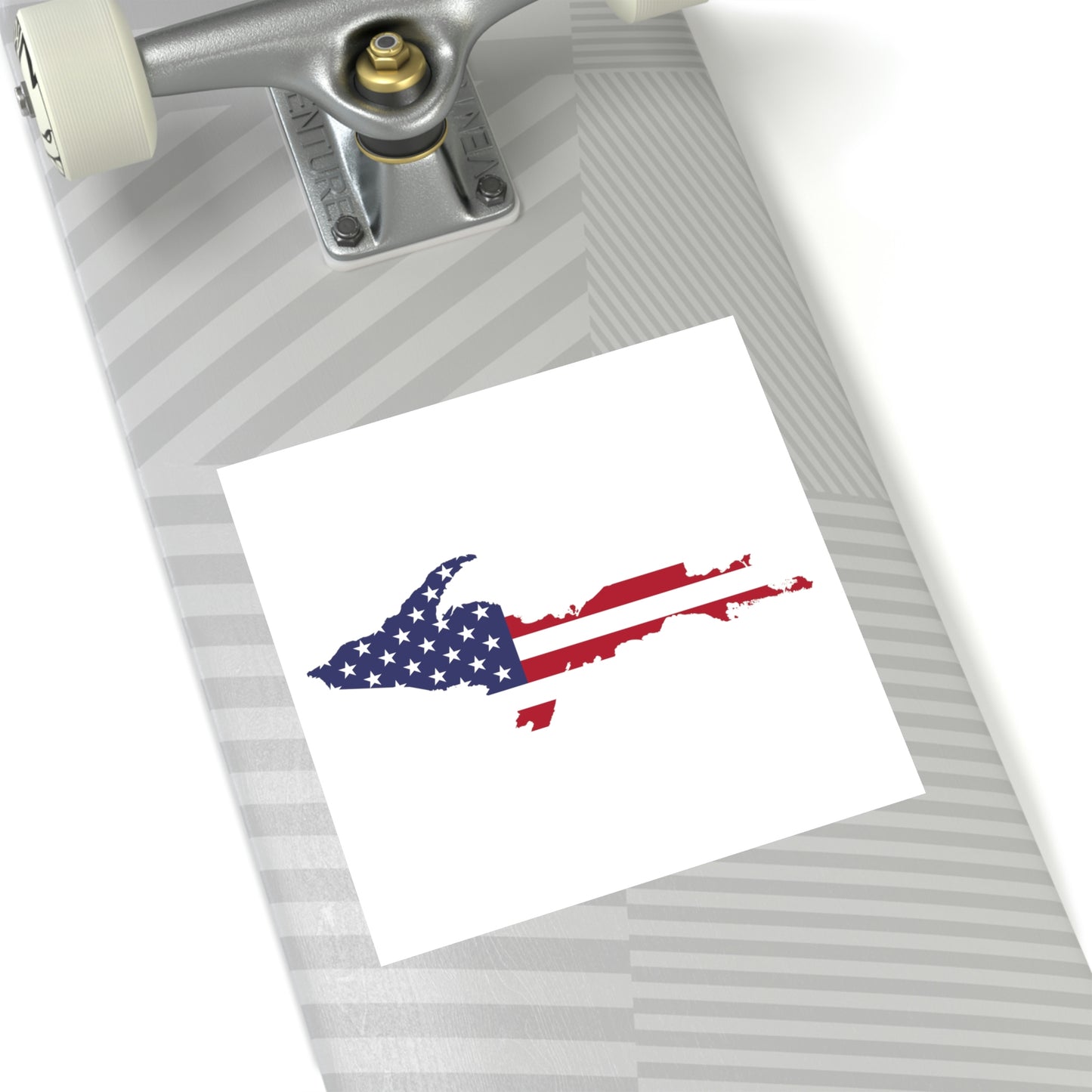 Michigan Upper Peninsula Square Sticker (w/ UP USA Flag Outline) | Indoor/Outdoor