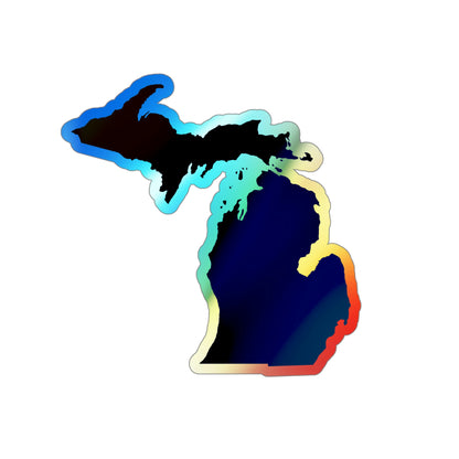 Michigan Outline Holographic Die-cut Stickers | Navy Color