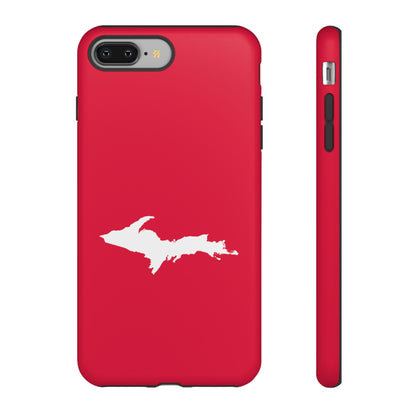 Michigan Upper Peninsula Tough Phone Case (Lighthouse Red w/ UP Outline) | Apple iPhone