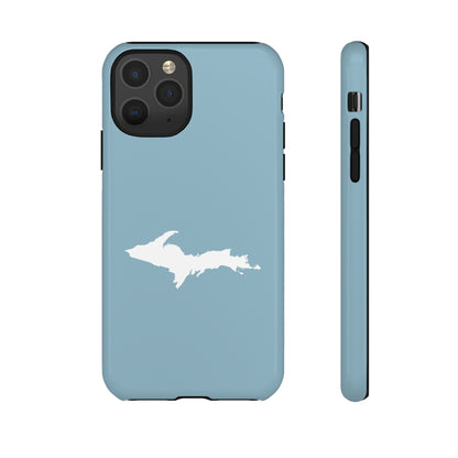 Michigan Upper Peninsula Tough Phone Case (Opal Blue w/ UP Outline) | Apple iPhone