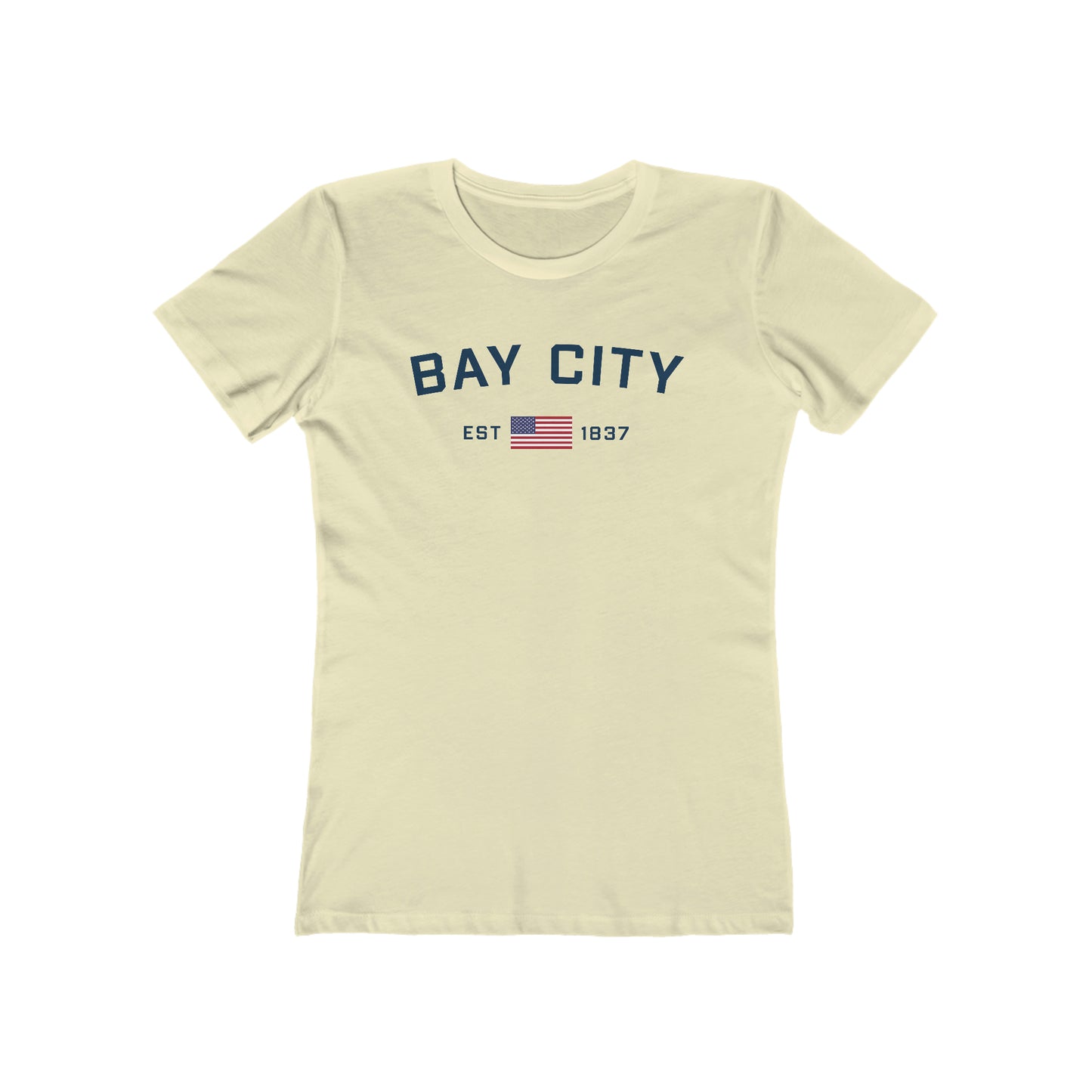 'Bay City EST 1837' (w/USA Flag Outline) | Women's Boyfriend Cut