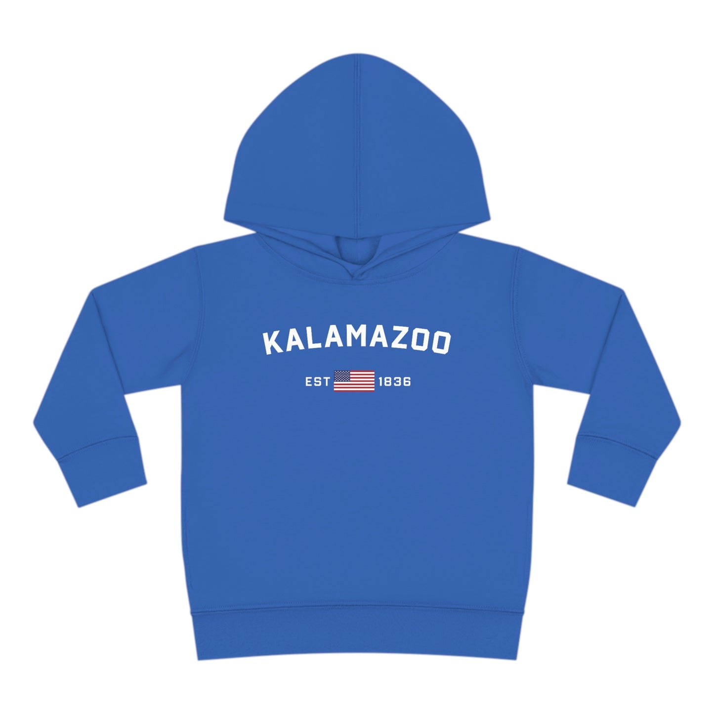 'Kalamazoo EST 1836' Hoodie (w/USA Flag Outline) | Unisex Toddler