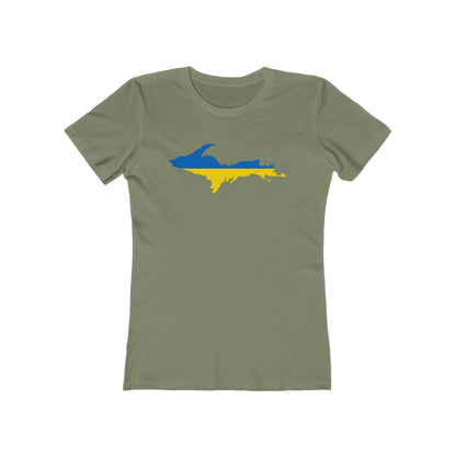 Upper Peninsula T-Shirt (w/ UP Ukraine Flag Outline) | Women's Boyfriend Cut