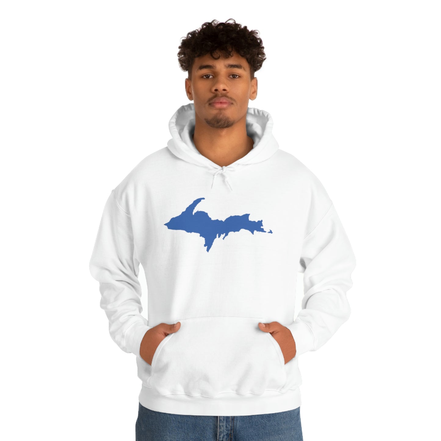 Michigan Upper Peninsula Hoodie (w/ Blue U.P. Outline) | Unisex Standard