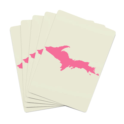 Michigan Upper Peninsula Poker Cards (Ivory Color w/ Pink UP Outline)