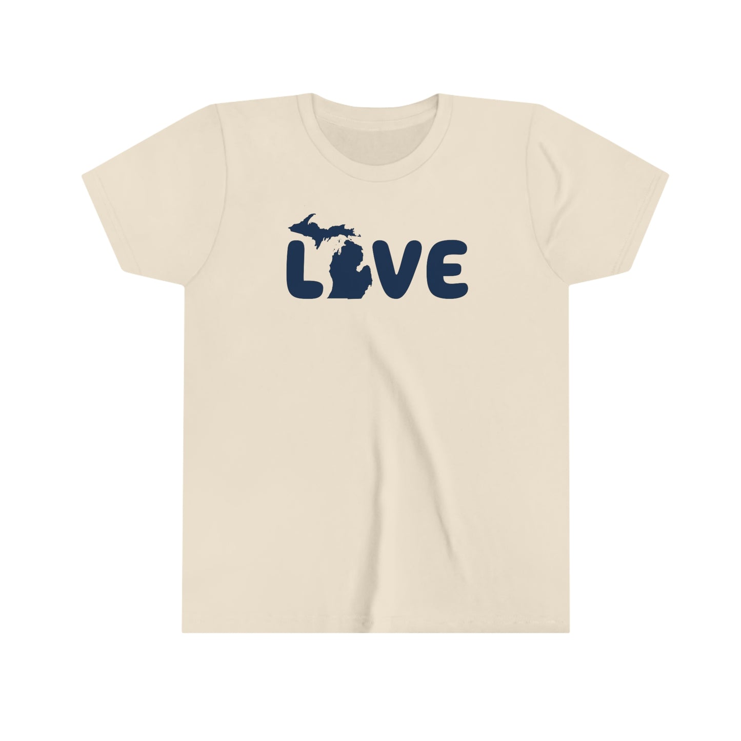 Michigan 'Love' T-Shirt (Rounded Children's Font) | Youth Short Sleeve