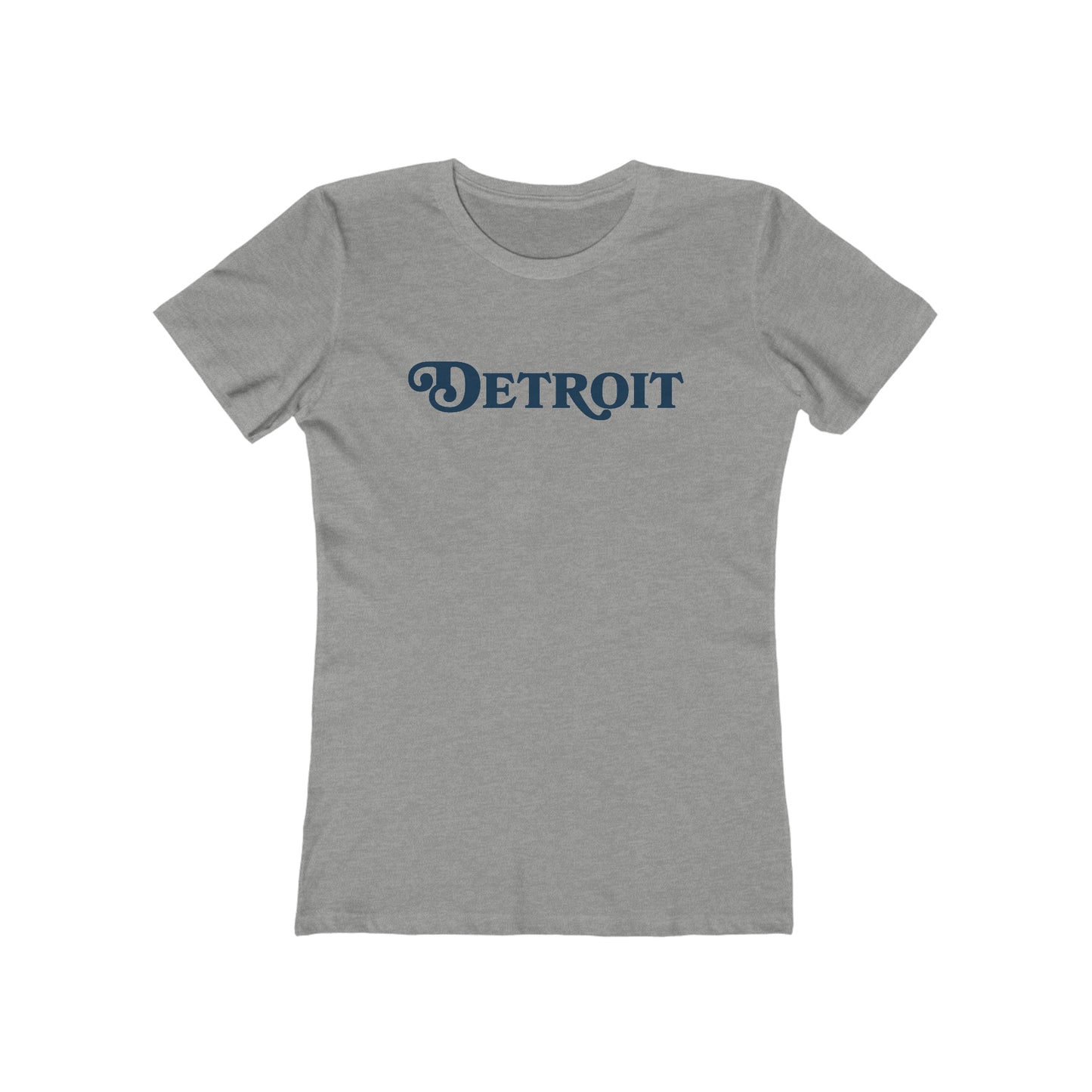 'Detroit' T-Shirt (Sloped Roman Font) | Women's Boyfriend Cut