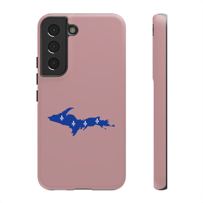 Michigan Upper Peninsula Tough Phone Case (Cherry Blossom Pink w/ UP Quebec Flag Outline) | Samsung & Pixel Android