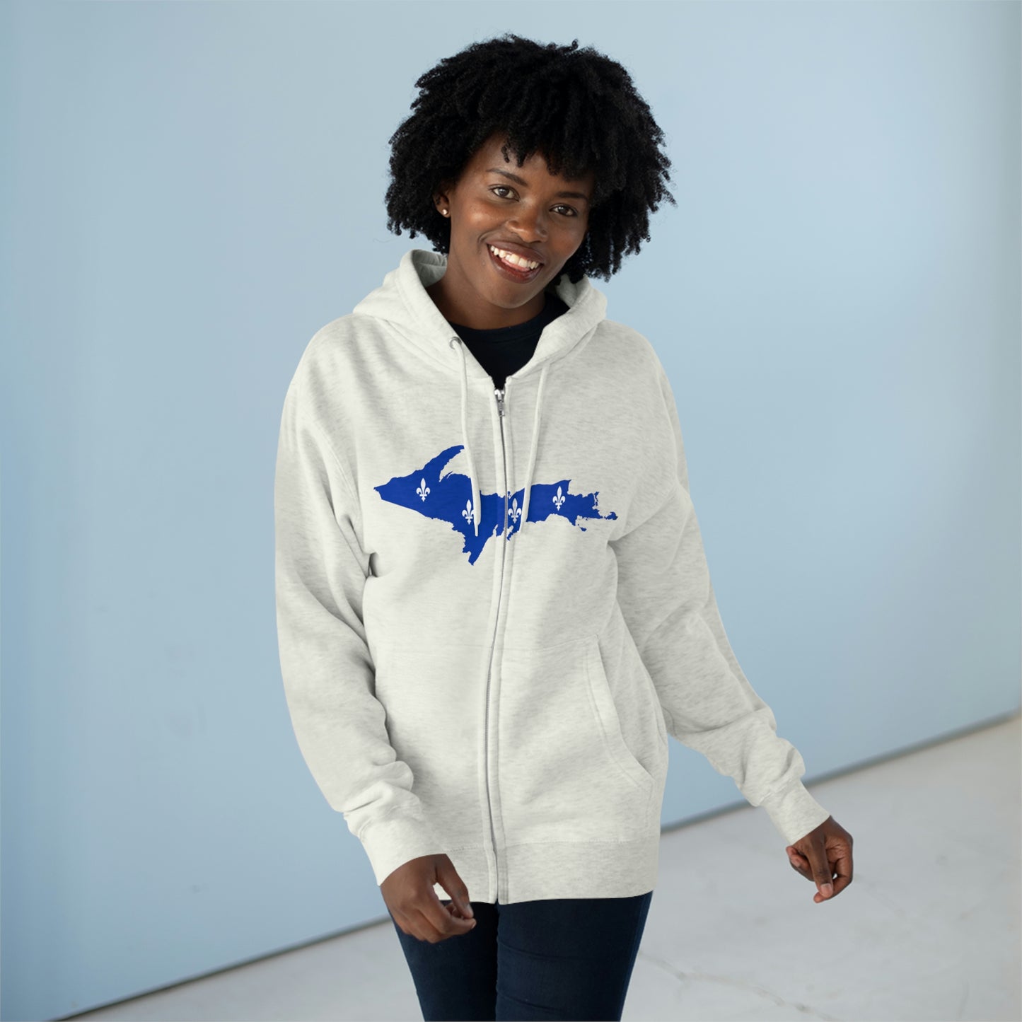 Michigan Upper Peninsula Full-Zip Hoodie (w/ UP Quebec Flag Outline)