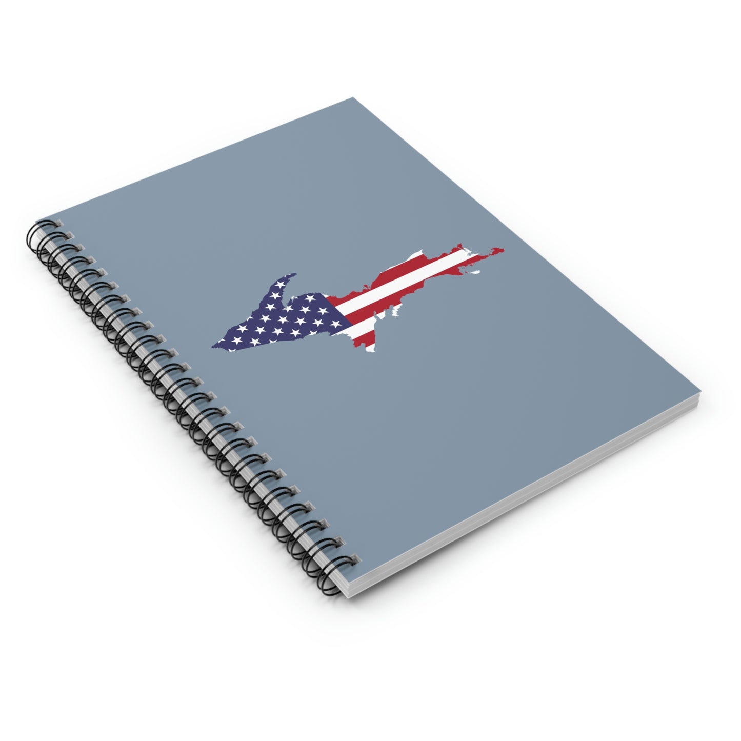 Michigan Upper Peninsula Spiral Notebook (w/ UP USA Flag Outline) | B-24 Liberator Grey