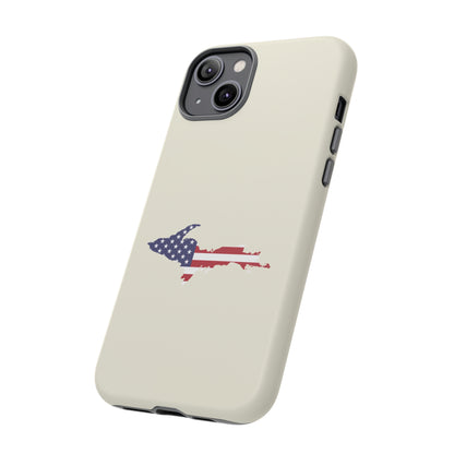 Michigan Upper Peninsula Tough Phone Case (Ivory Color w/ UP USA Outline) | Apple iPhone