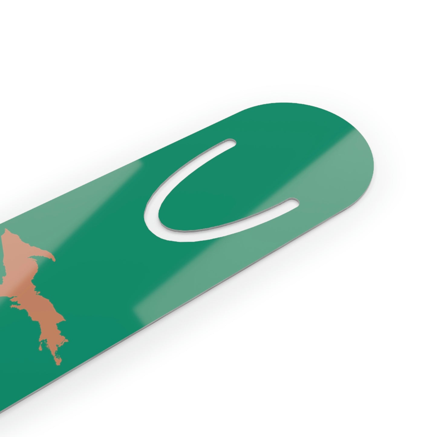 Michigan Upper Peninsula Metal Bookmark (w/ Copper UP Outline) | Emerald