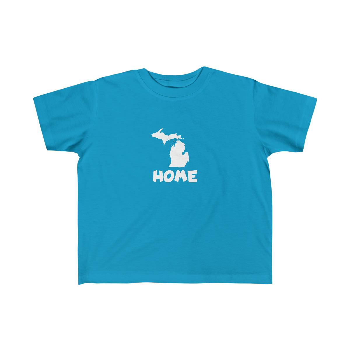 Michigan 'Home' T-Shirt  (Whimsical Sans Font) | Toddler Short Sleeve - Circumspice Michigan