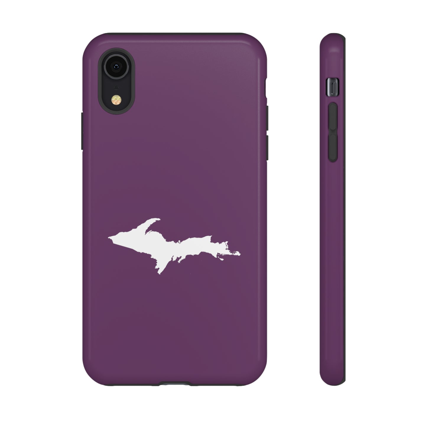 Michigan Upper Peninsula Tough Phone Case (Plum w/ UP Outline) | Apple iPhone