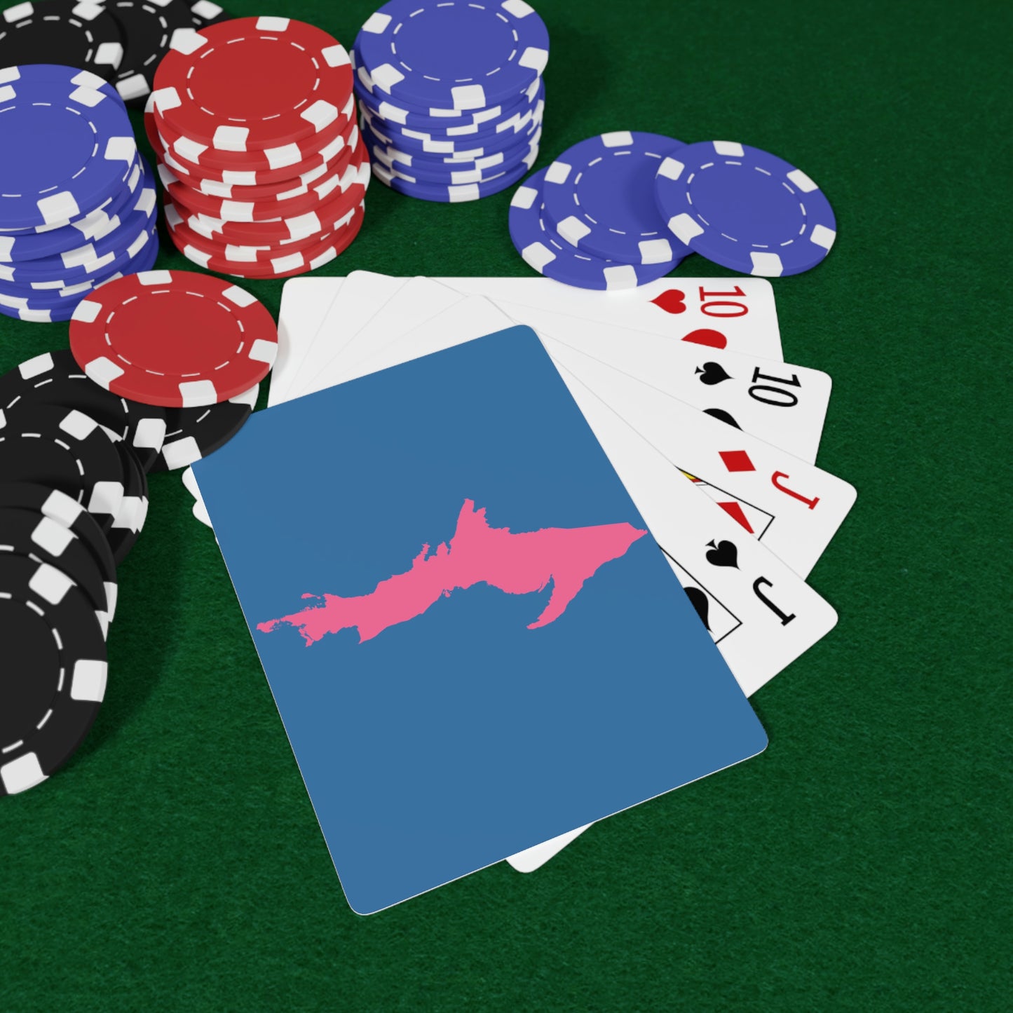 Michigan Upper Peninsula Poker Cards (Lake Superior w/ Pink UP Outline)