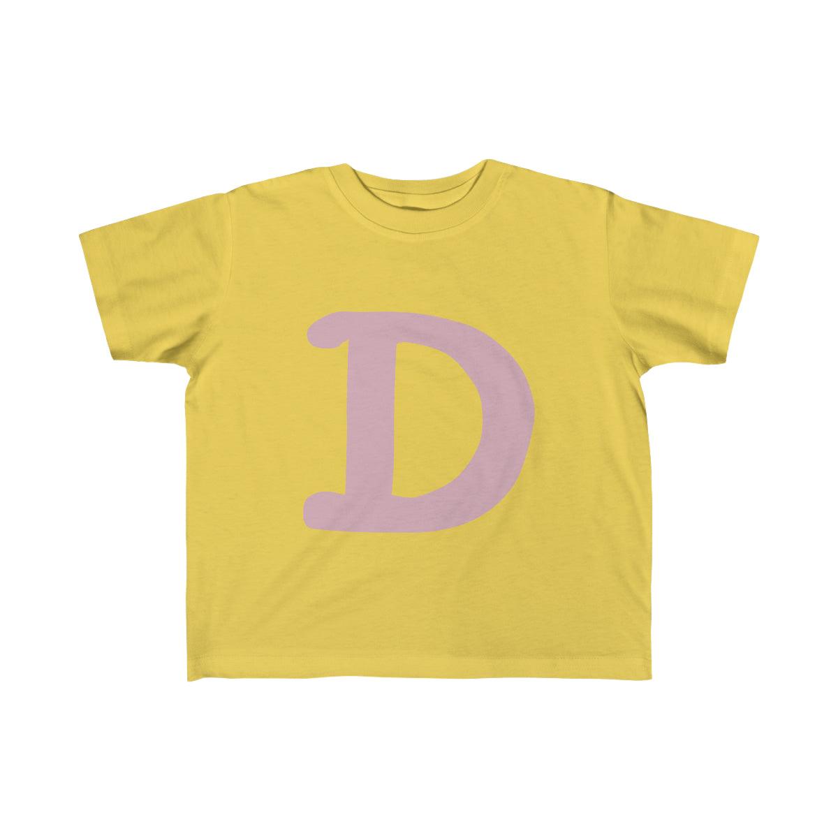 'Old French D' T-Shirt  (Pink Full Body Outline) | Toddler Short Sleeve - Circumspice Michigan