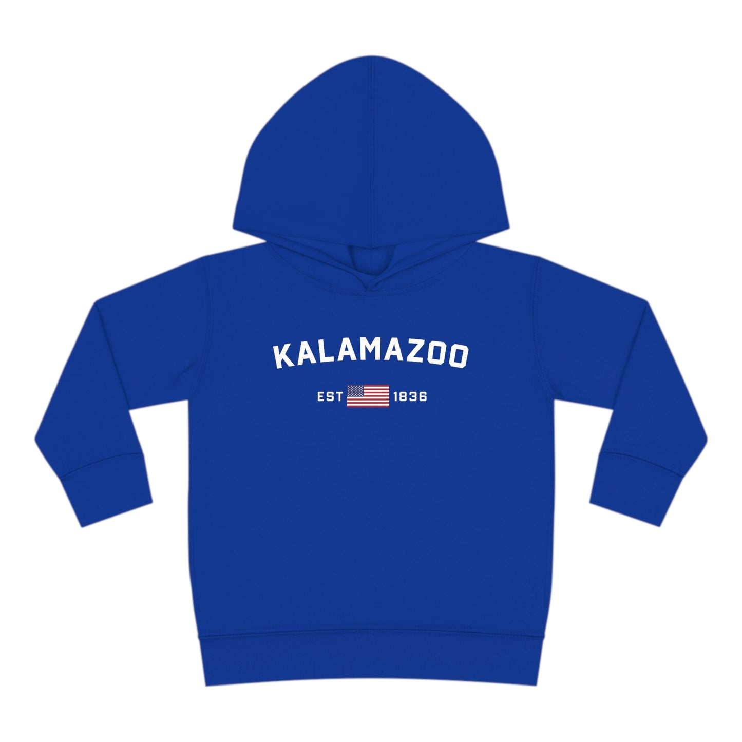 'Kalamazoo EST 1836' Hoodie (w/USA Flag Outline) | Unisex Toddler