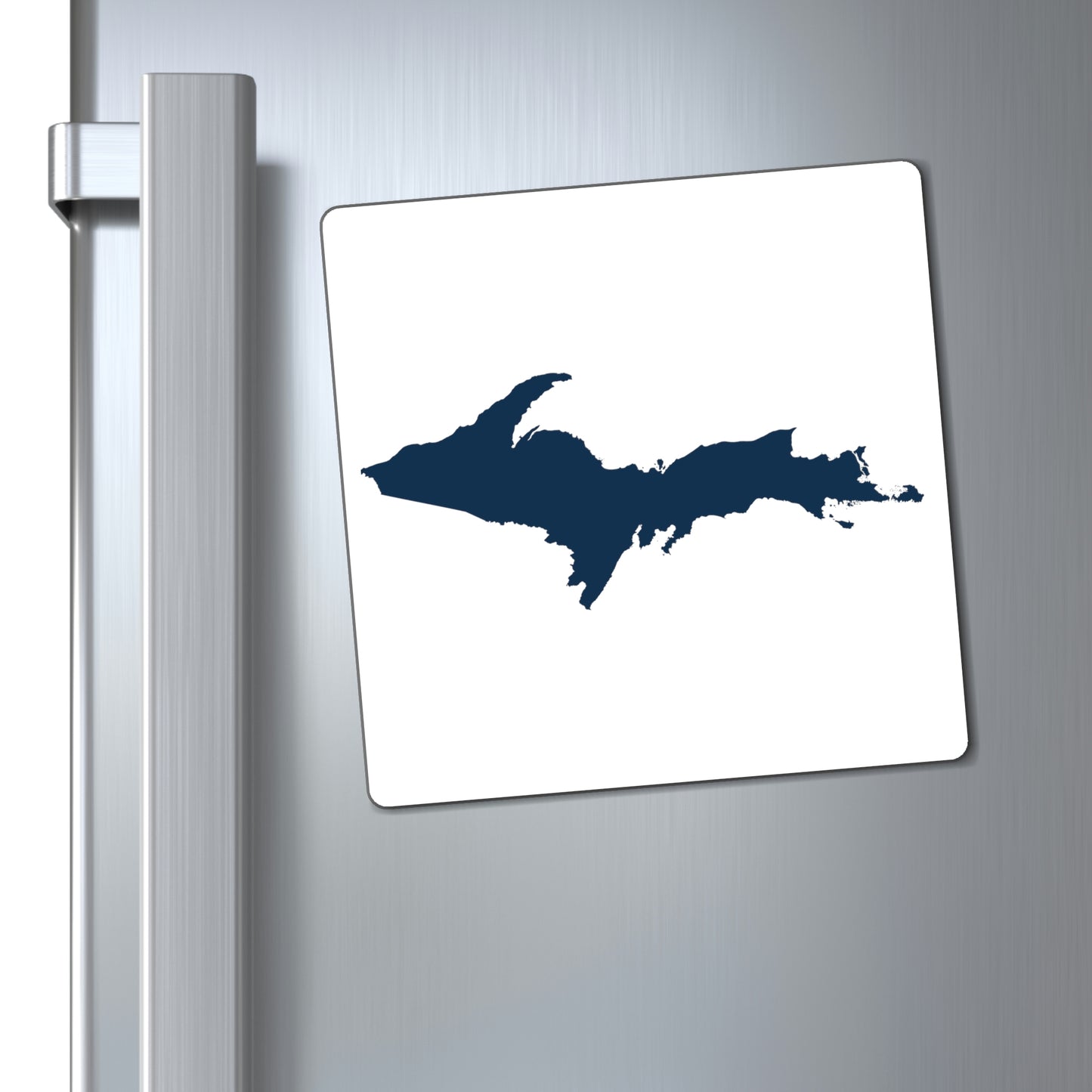 Michigan Upper Peninsula Square Magnet (w/ Navy UP Outline)