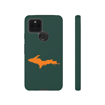 Michigan Upper Peninsula Tough Phone Case (Green w/ Orange UP Outline) | Samsung & Pixel Android