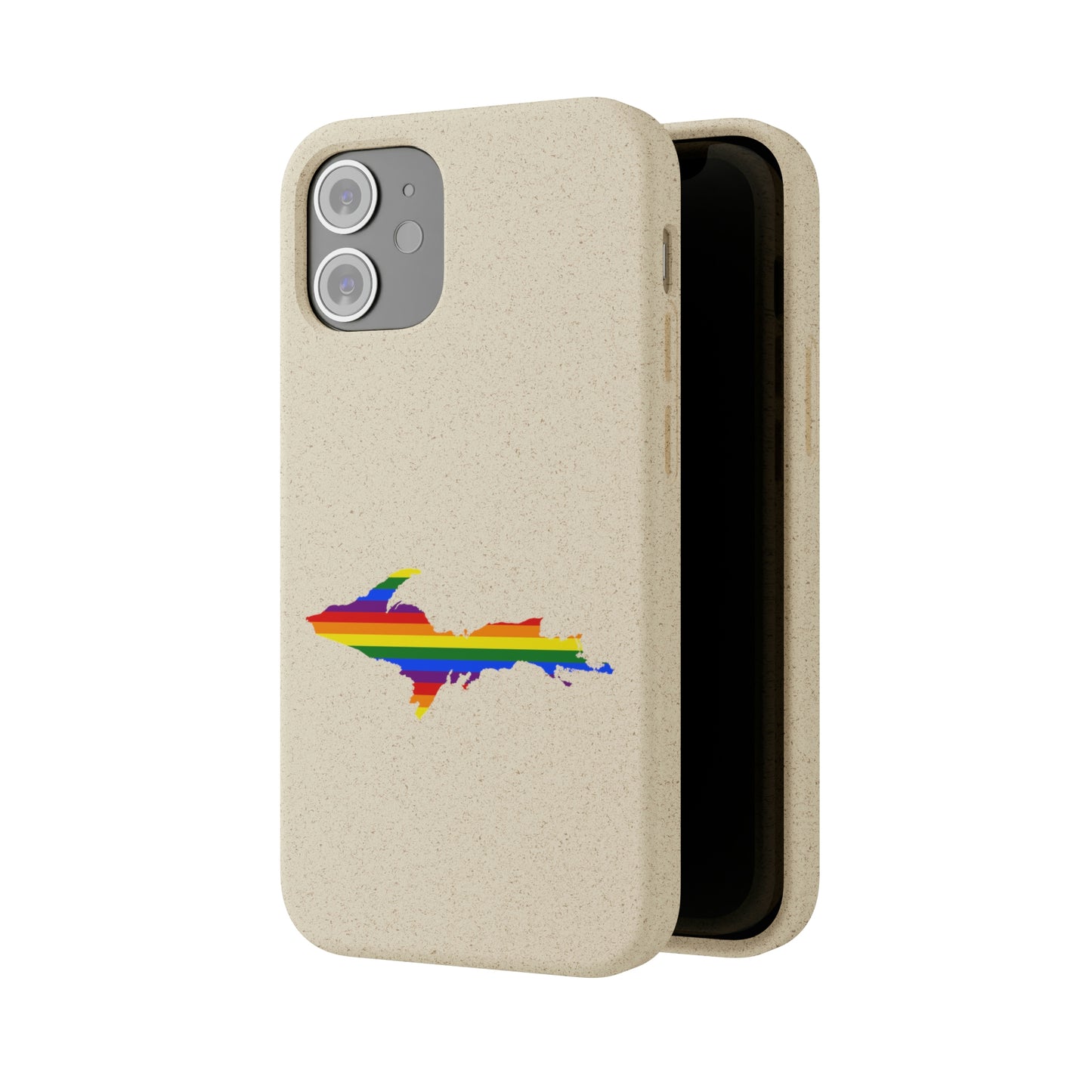 Michigan Upper Peninsula Biodegradable Phone Cases (w/ UP Pride Flag Outline) | Apple iPhone