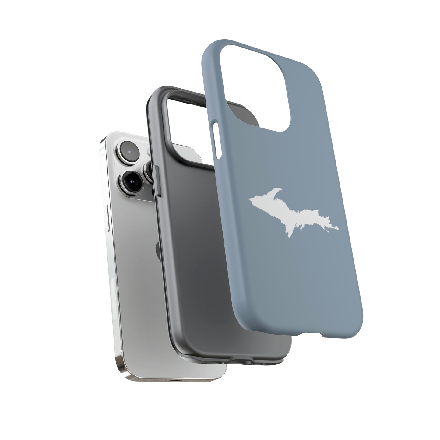 Michigan Upper Peninsula Tough Phone Case (B24 Liberator Grey w/ UP Outline) | Apple iPhone