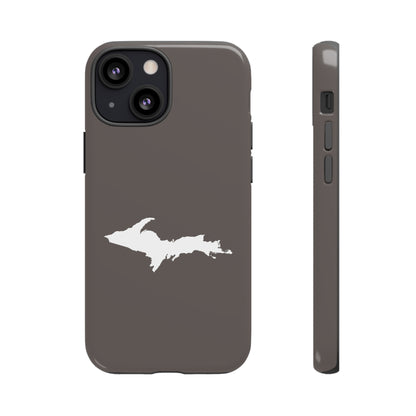 Michigan Upper Peninsula Tough Phone Case (Warren Tank Grey w/ UP Outline) | Apple iPhone