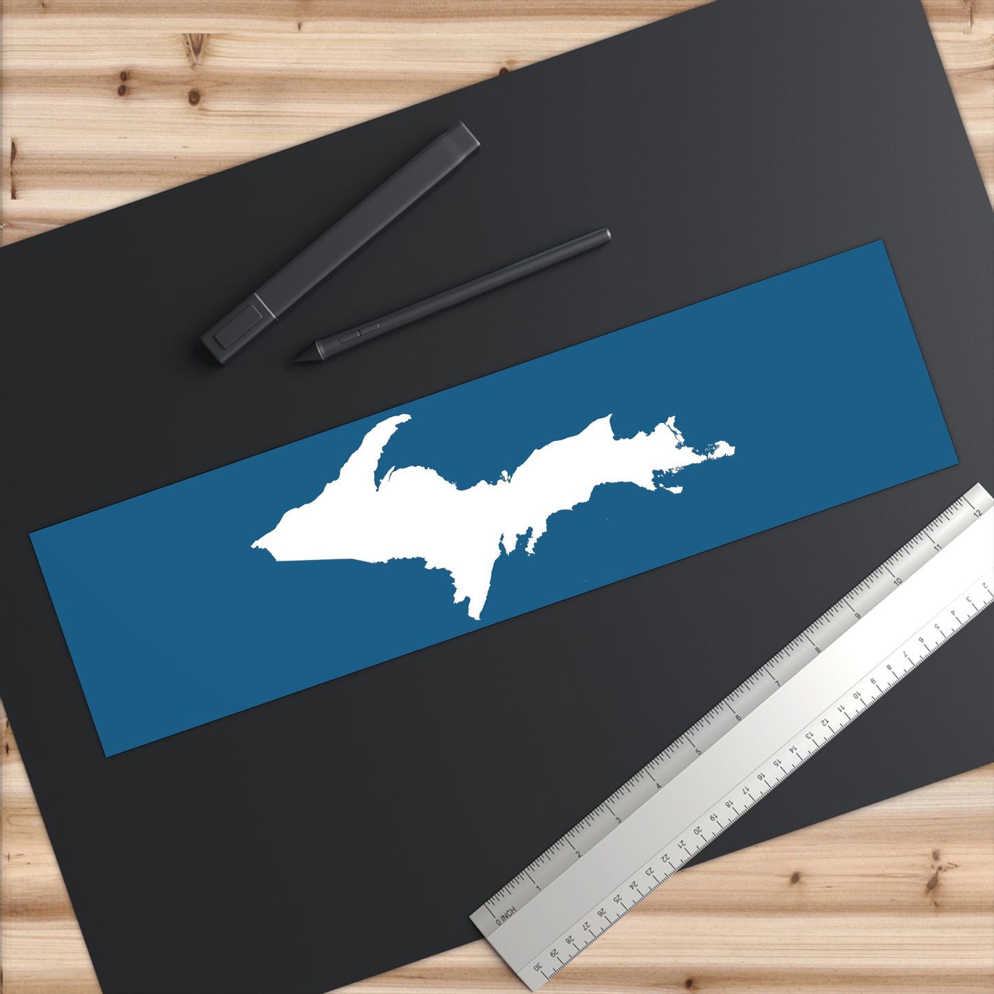 Michigan Upper Peninsula Bumper Sticker (w/ UP Outline) | Blueberry Background