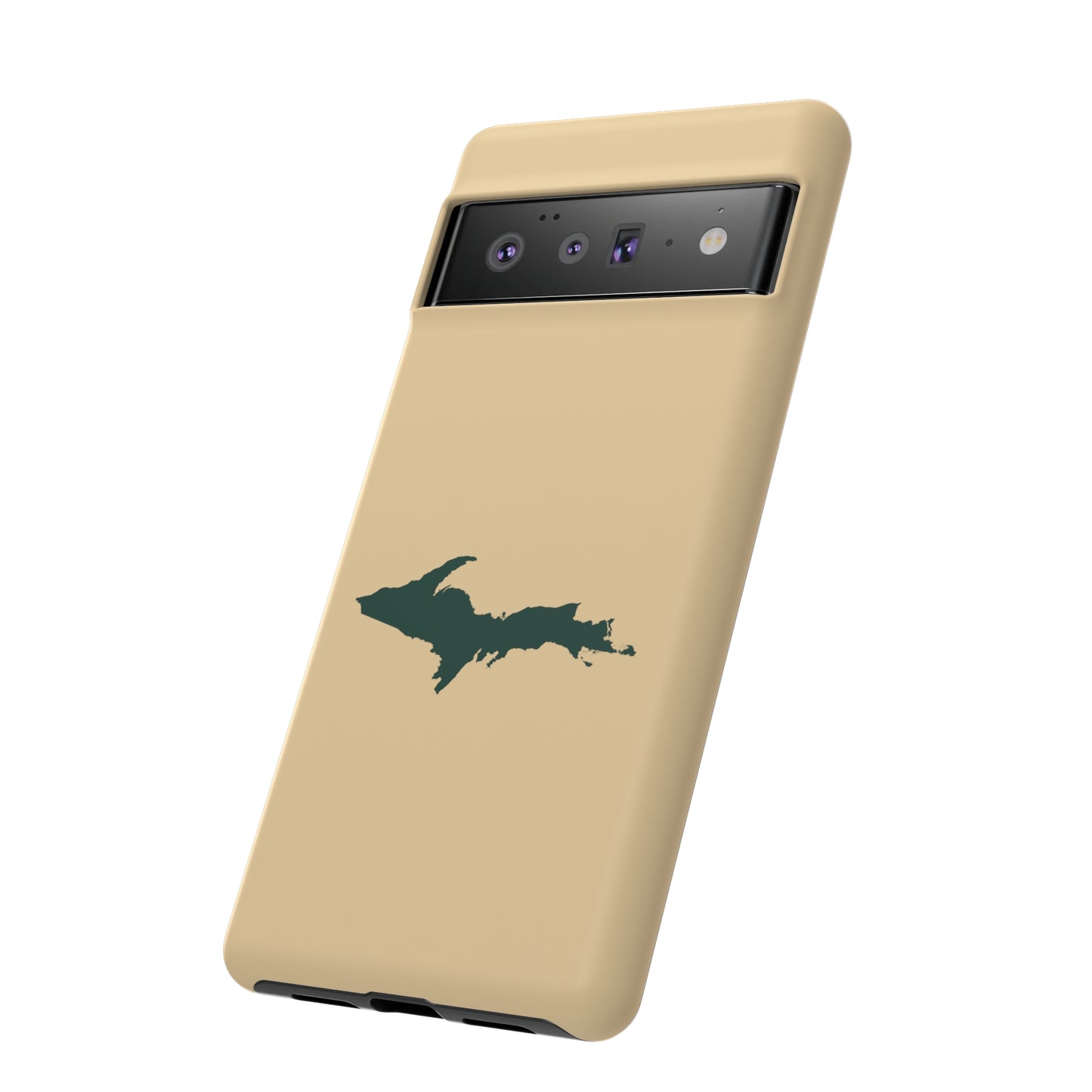 Michigan Upper Peninsula Tough Phone Case (Maple Color w/ Green UP Outline) | Samsung & Pixel Android