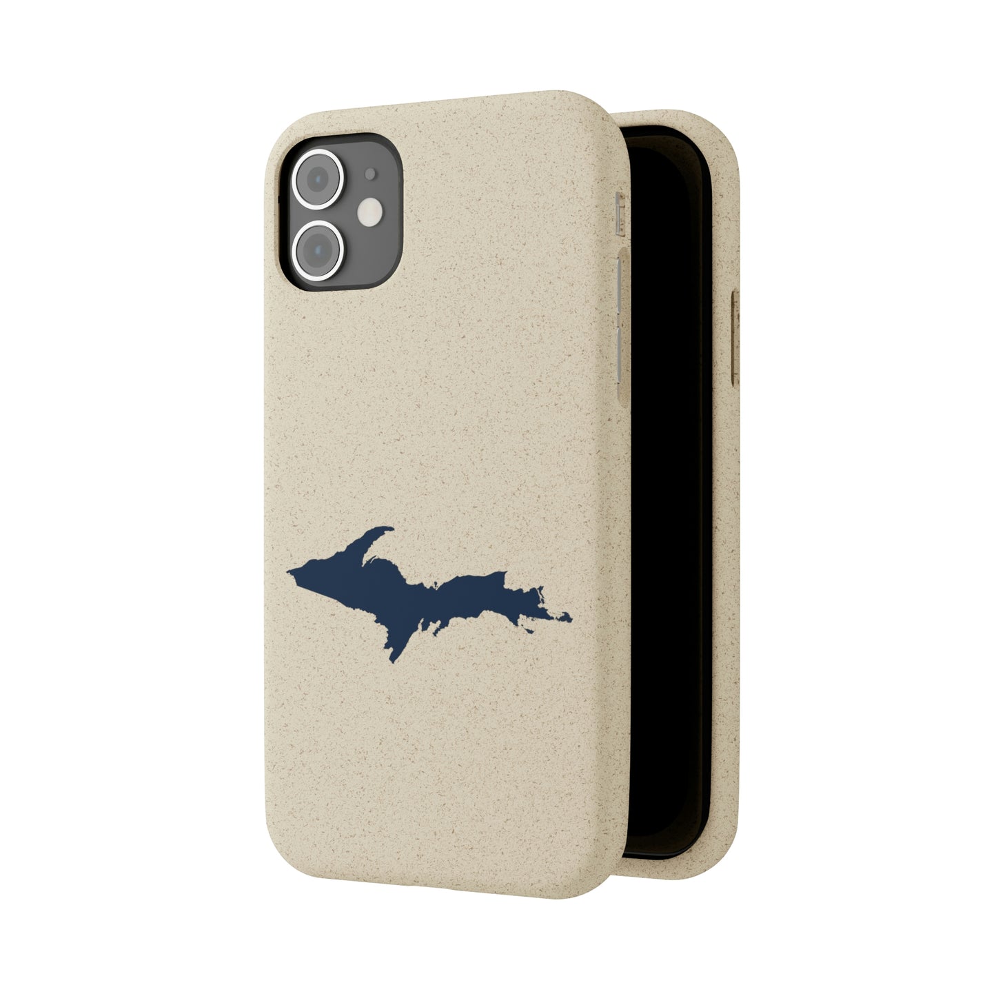 Michigan Upper Peninsula Biodegradable Phone Cases (w/ Navy UP Outline) | Apple iPhone