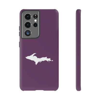 Michigan Upper Peninsula Tough Phone Case (Plum w/ UP Outline) | Samsung & Pixel Android