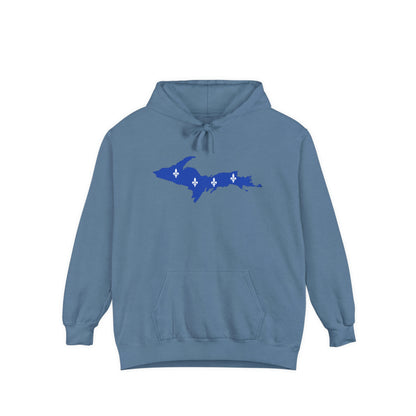 Michigan Upper Peninsula Hoodie (w/ UP Quebec Flag Outline) | Unisex Garment-Dyed