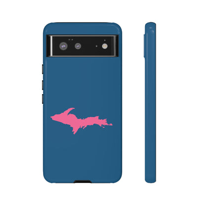 Michigan Upper Peninsula Tough Phone Case (Blueberry w/ Pink UP Outline) | Samsung & Pixel Android