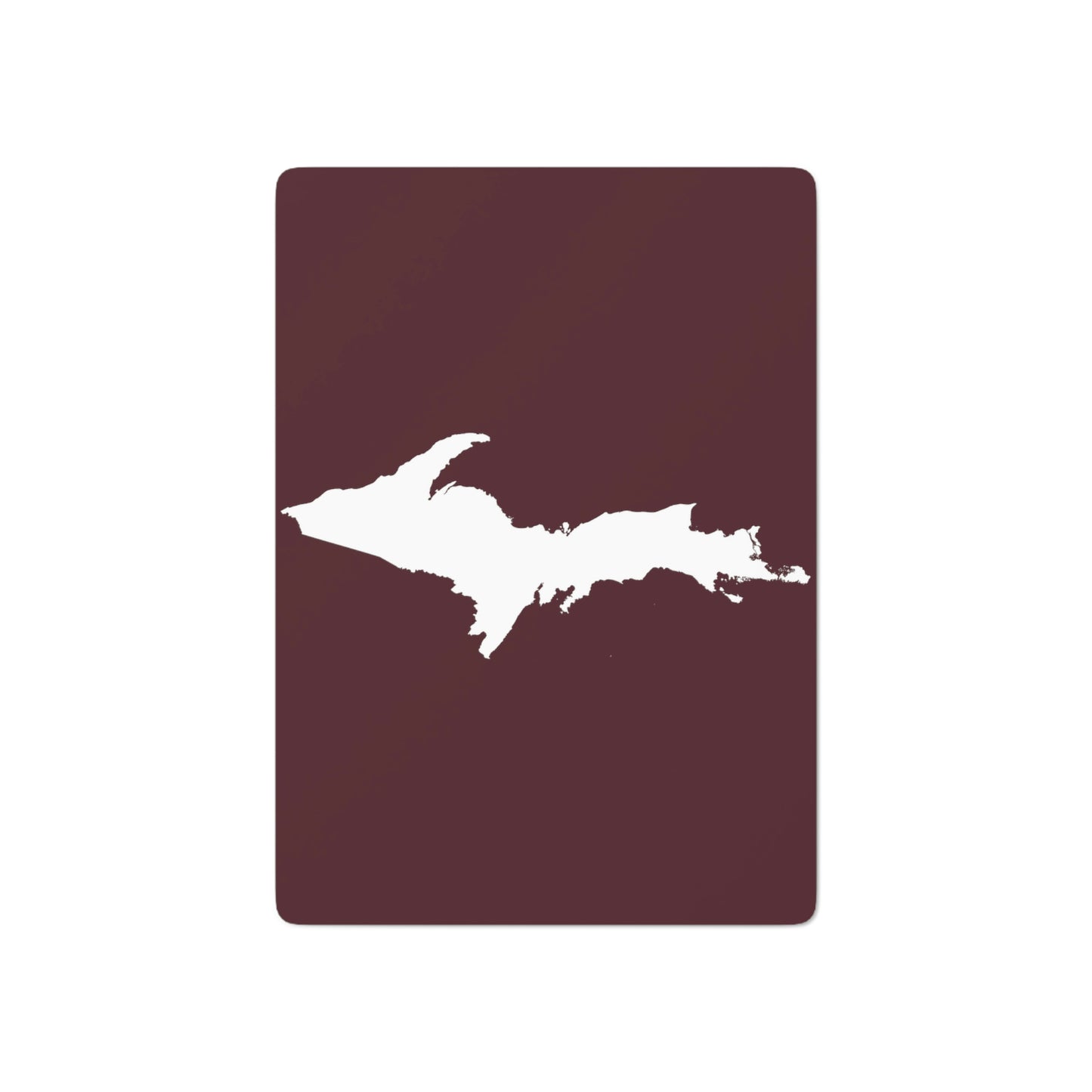 Michigan Upper Peninsula Poker Cards (Old Mission Burgundy w/ UP Outline)