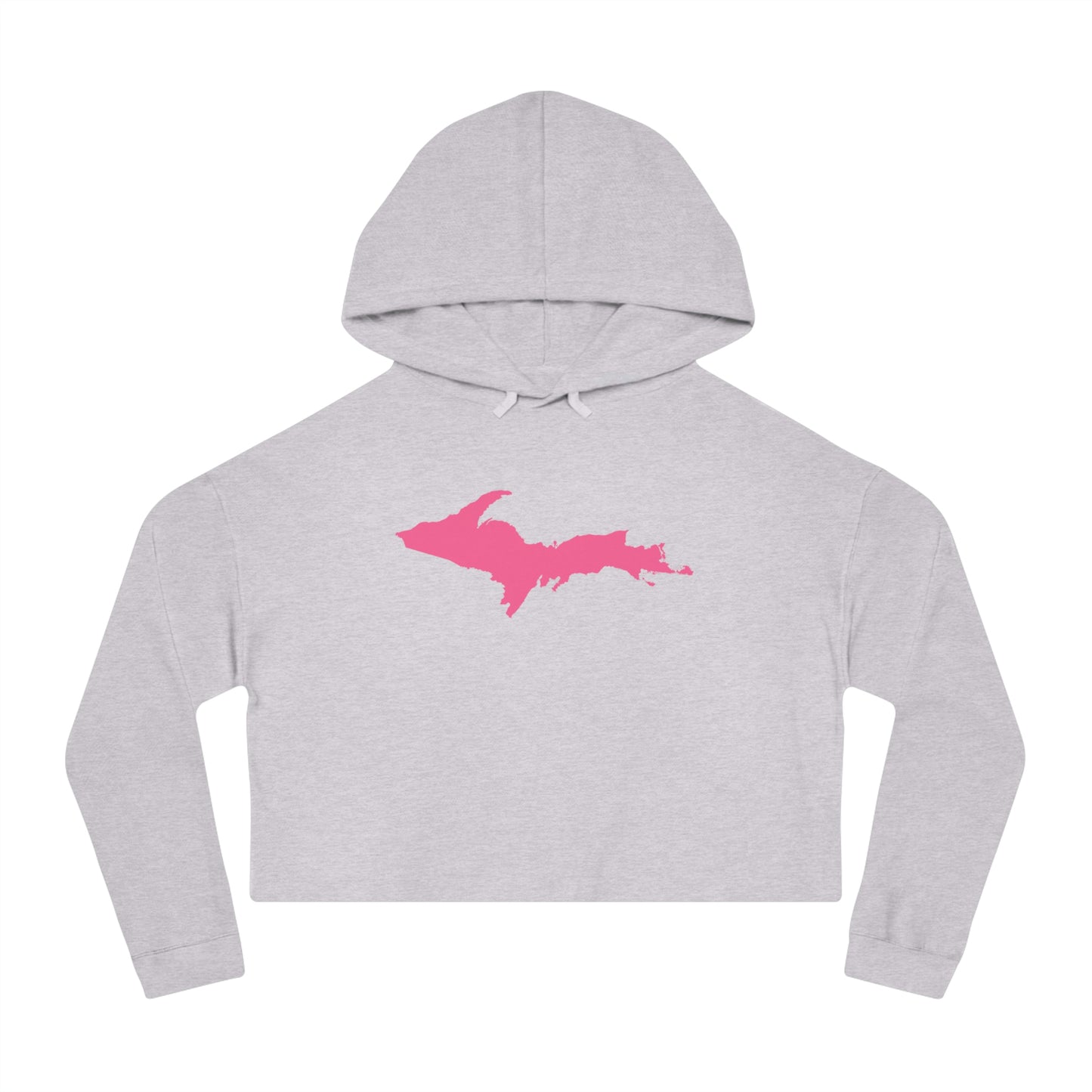 Michigan Upper Peninsula Hoodie (w/ Pink UP Outline) | Lightweight Cropped