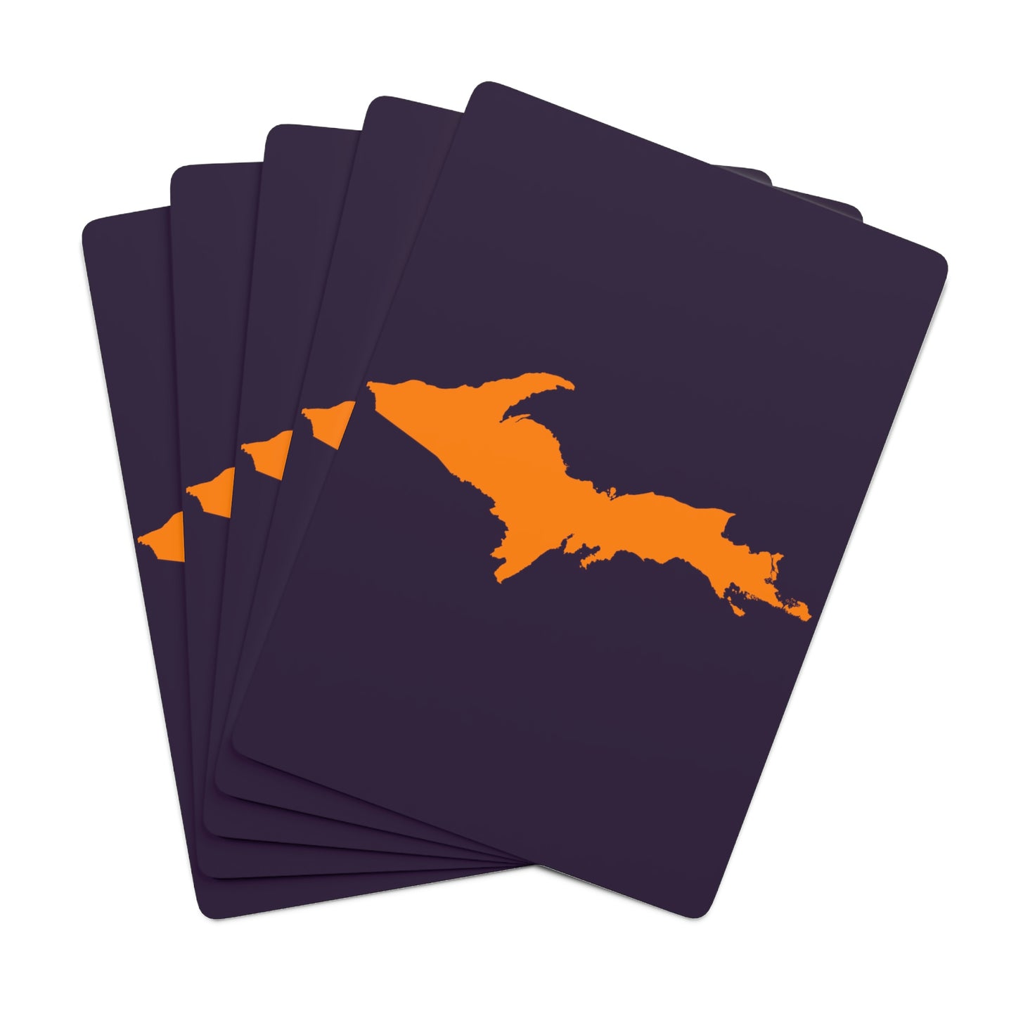 Michigan Upper Peninsula Poker Cards (Blackcurrant Color w/ Orange UP Outline)