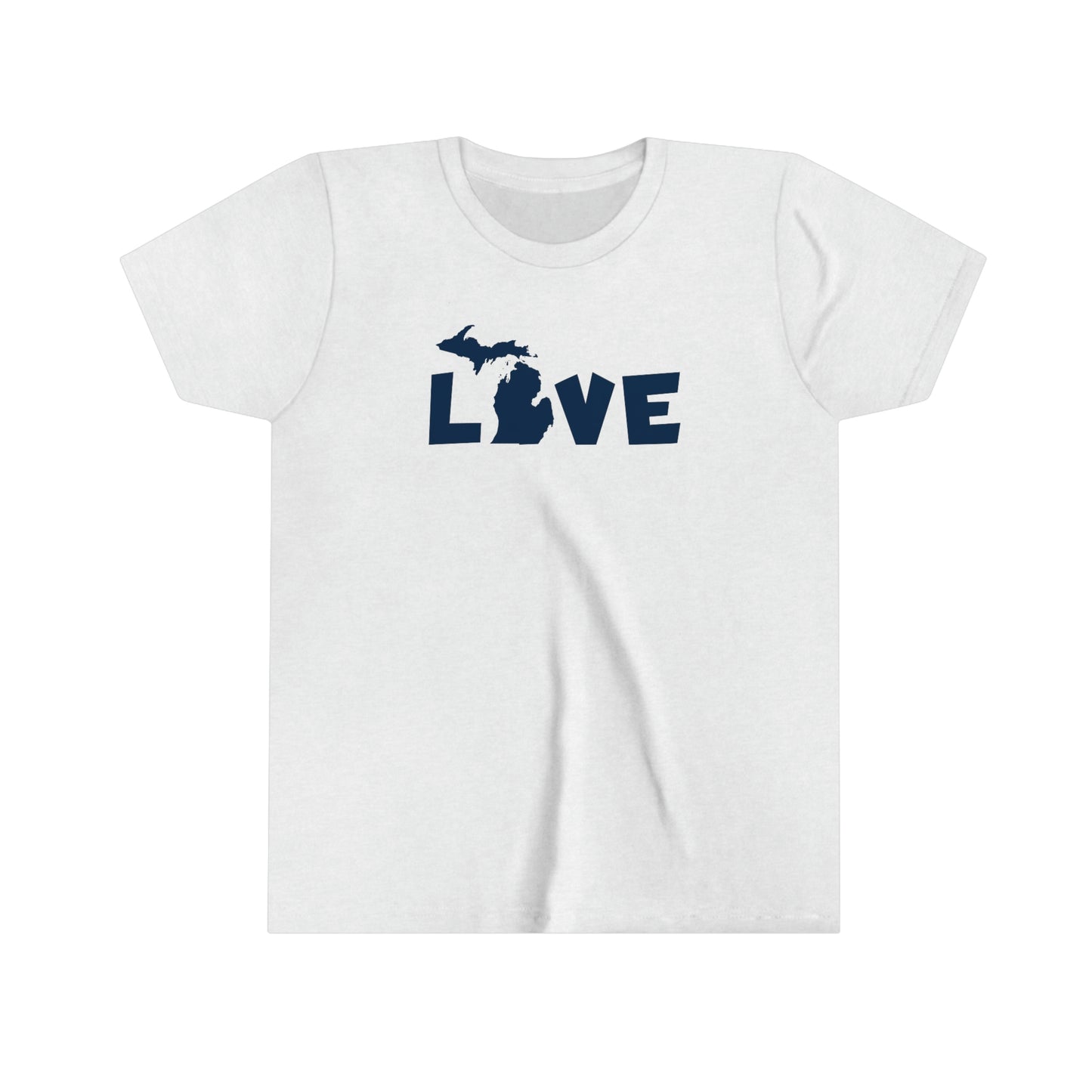 Michigan 'Love' T-Shirt (Whimsical Sans Font) | Youth Short Sleeve