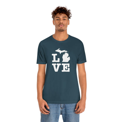 Michigan 'Love' T-Shirt (Typewriter Font) | Unisex Standard Fit