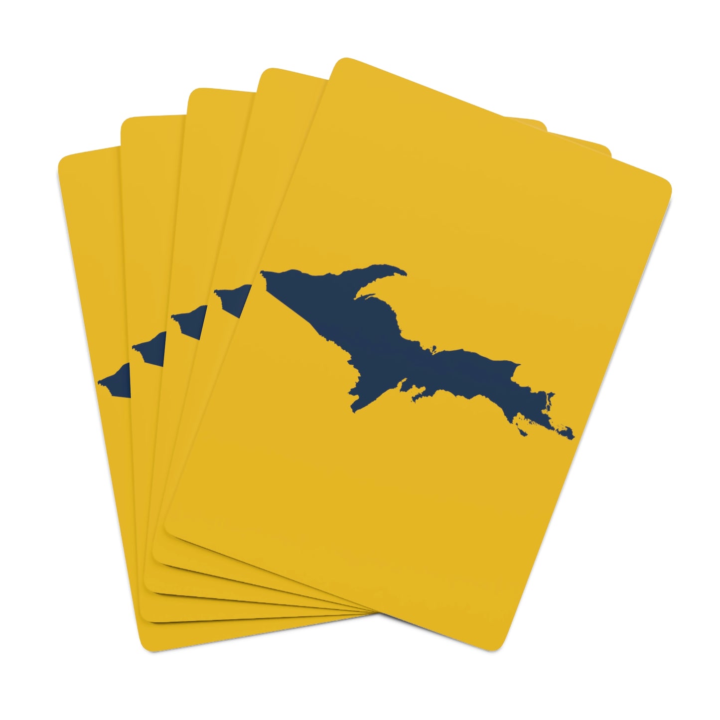 Michigan Upper Peninsula Poker Cards (Gold w/ Navy UP Outline)