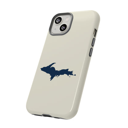 Michigan Upper Peninsula Tough Phone Case (Ivory w/ UP Outline) | Apple iPhone