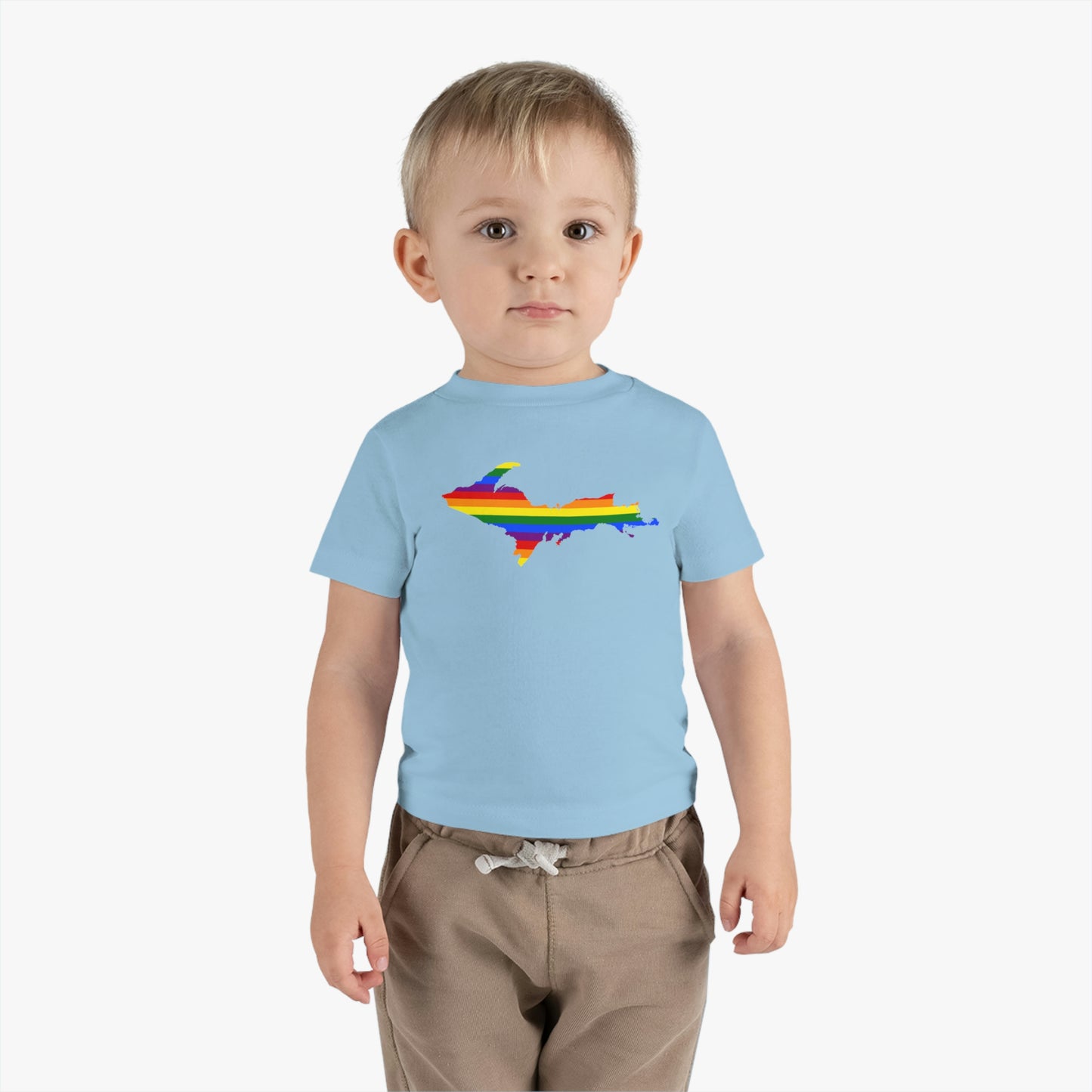 Michigan Upper Peninsula Infant T-Shirt (w/ UP Pride Flag Outline) | Short Sleeve