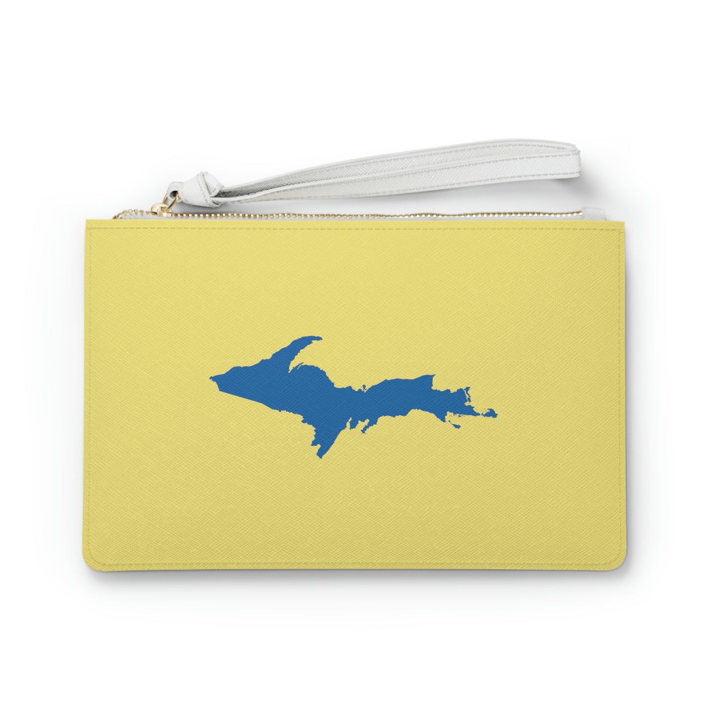 Michigan Upper Peninsula Clutch Bag (Yellow Cherry Color w/ Azure UP Outline)