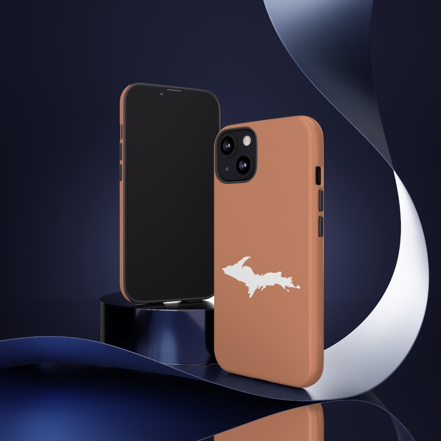 Michigan Upper Peninsula Tough Phone Case (Copper Color w/ UP Outline) | Apple iPhone