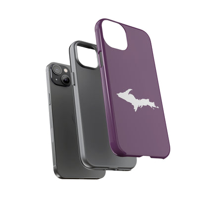 Michigan Upper Peninsula Tough Phone Case (Plum w/ UP Outline) | Apple iPhone