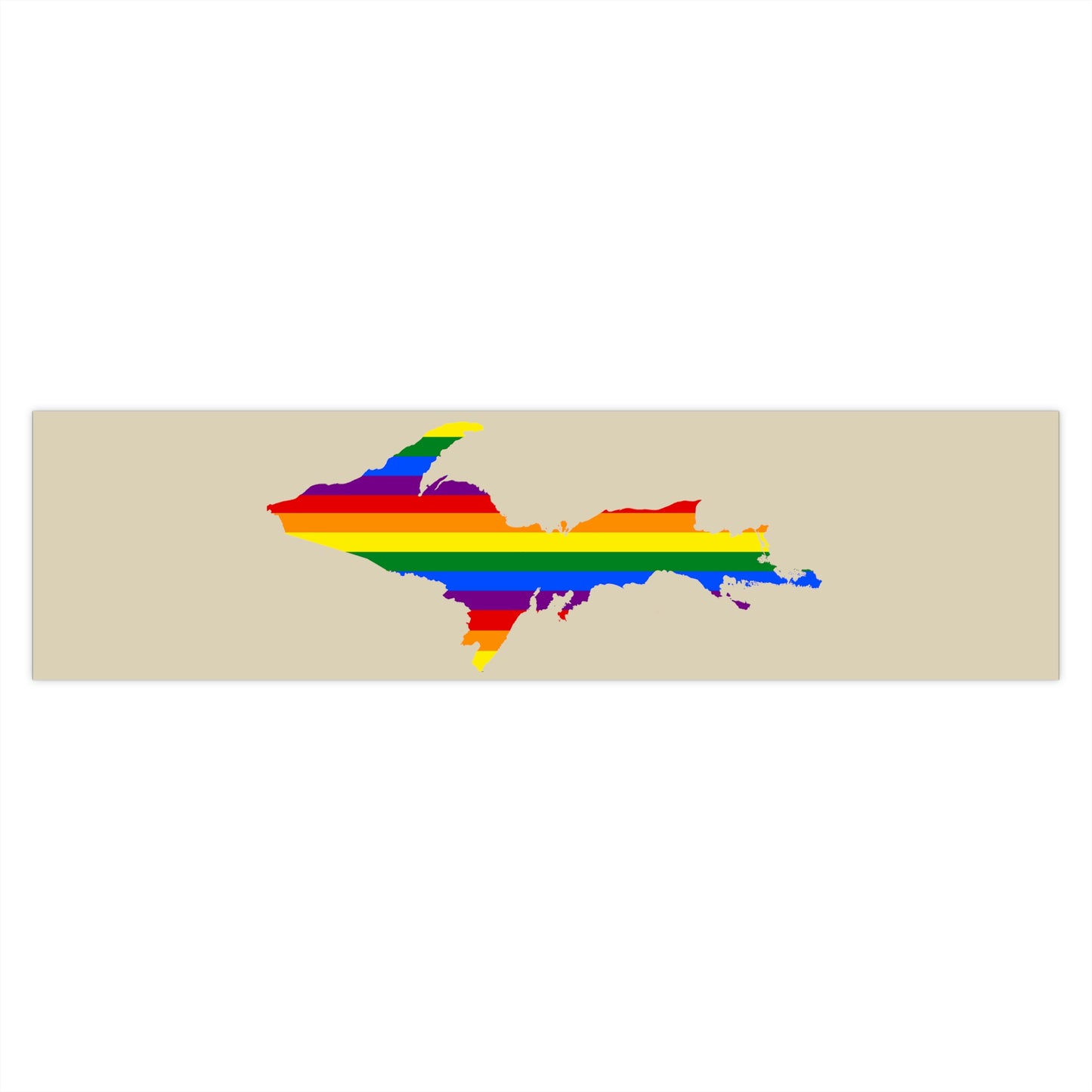 Michigan Upper Peninsula Bumper Stickers (w/ UP Pride Flag Outline) | Canvas-Color Background