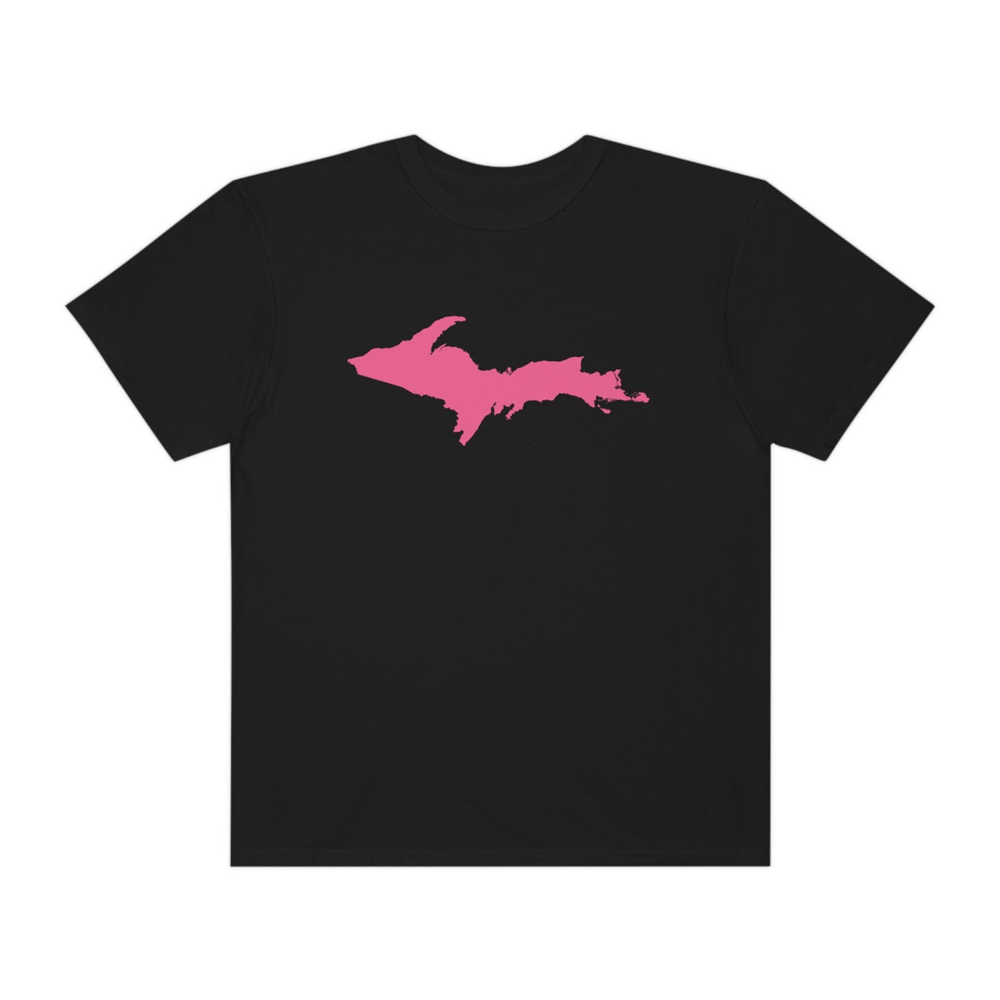 Michigan Upper Peninsula T-Shirt (w/ Pink UP Outline) | Unisex Garment-Dyed